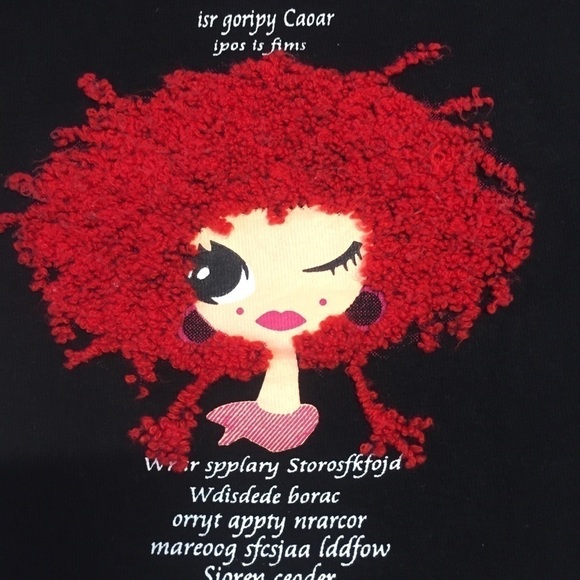 Embroidered graphic long sleeves black T-Shirt - Picture 1 of 6